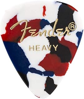 Fender 351 Shape Classic Picks (12 Pack) for electric guitar, acoustic guitar, mandolin, and bass, 351 - Heavy, 0980351950