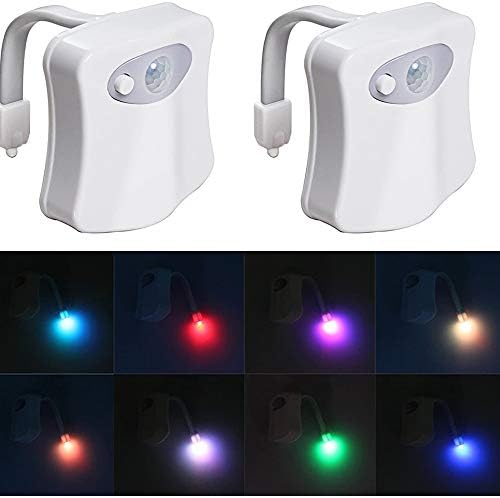 Light Motion Activated Toilet Led Light2 Packs -Color Motion Sensor LED Toilet Night Light, Men, Women or Birthday Kid  Funny Unique Gift Idea