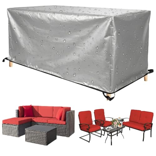 Housse Salon de Jardin Exterieur 200x125x90cm/LxWxH Imperméable & Anti-UV Tissu Oxford 420D pour Canapé de Terrasse et Ensemble Table/Chaises Rectangulaire...