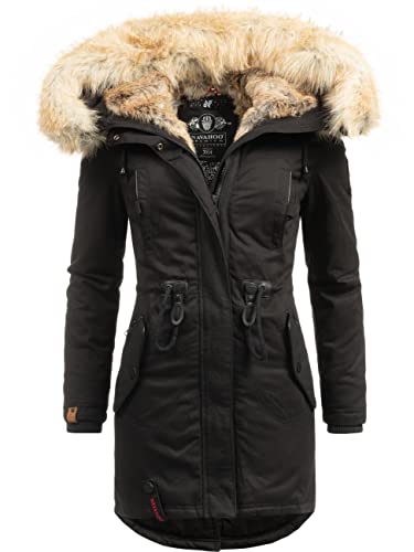 Preisvergleich Produktbild Navahoo Damen Warmer Winterparka mit Kapuze Bombii Schwarz Gr. XL