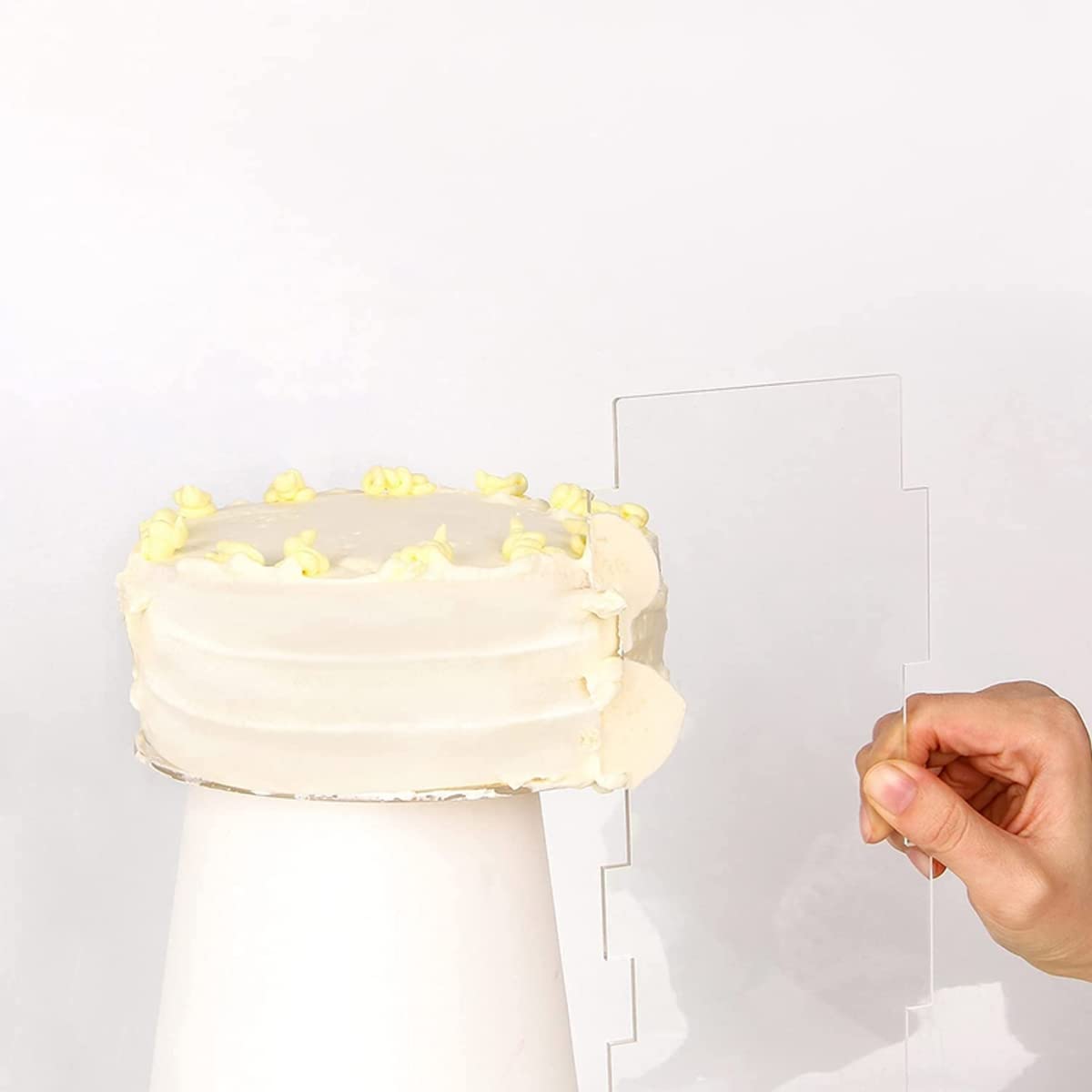 6 piezas de acrílico transparente para decoración de pasteles, peine para decoración de pasteles, cortador de pastelería