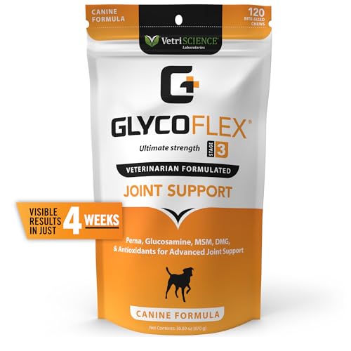 VetriScience-Glycoflex-3-Clinically-Proven-Hip-and-Joint-Supplement-for-Dogs-Maximum-Strength-Dog-Supplement-with-Glucosamine-MSM-Green-Lipped-Mussel-DMG-120-Chews-Chicken-Flavor - Cucciolini Doodles VetriScience-Glycoflex-3-Clinically-Proven-Hip-and-Joint-Supplement-for-Dogs-Maximum-Strength-Dog-Supplement-with-Glucosamine-MSM-Green-Lipped-Mussel-DMG-120-Chews-Chicken-Flavor