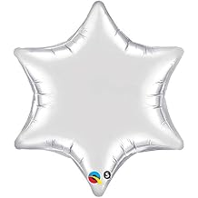 Qualatex 19122 22" Six Point Star Silver Plain Foil Balloon 1ct