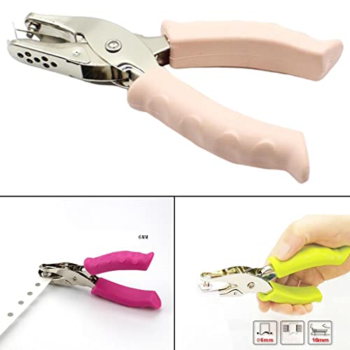 Image of Hole Paper Punch Perforator Metal Hand Held Paper Puncher Light Pink 3mm | 1 Piece Single Hole Punch