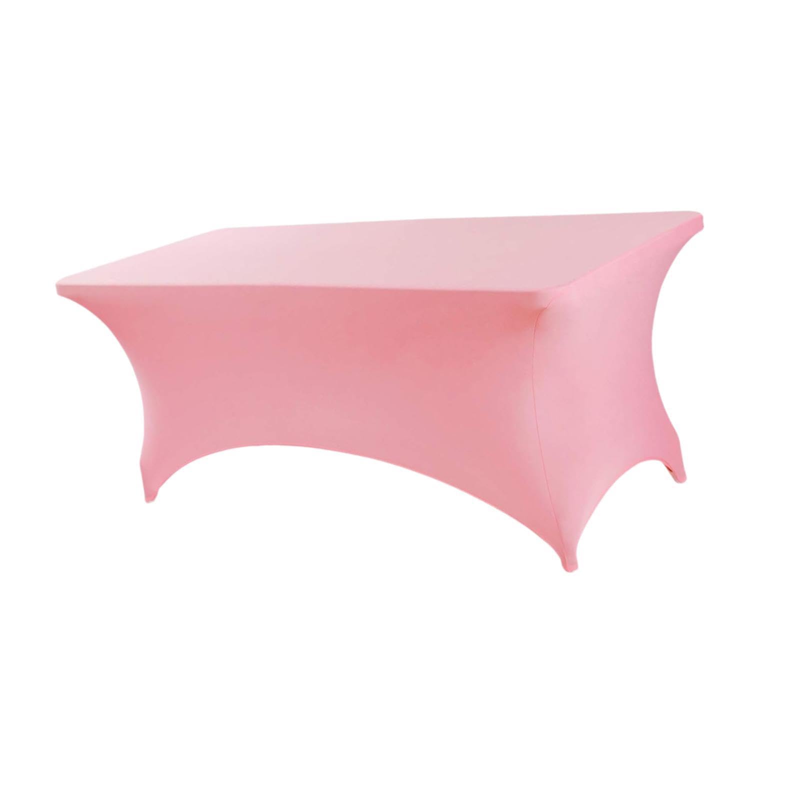 UJEAVETTE Table Cloth for Folding Table Spandex Tablecloth for Vendor Wedding Birthday Pink-picture-22