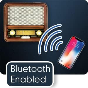 Fuse RAD Vintage Wood Retro Radio | AM/FM Radio with Bluetooth, Wireless Charger & AUX Input | Mid Century Modern Style | Handcrafted Ashtree Wood - Image 6