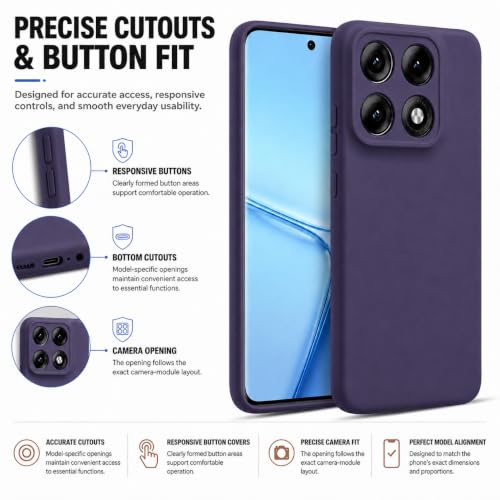 Image of FIRST MART Matte Silicone Back Cover for Motorola Edge 70 Max - Purple