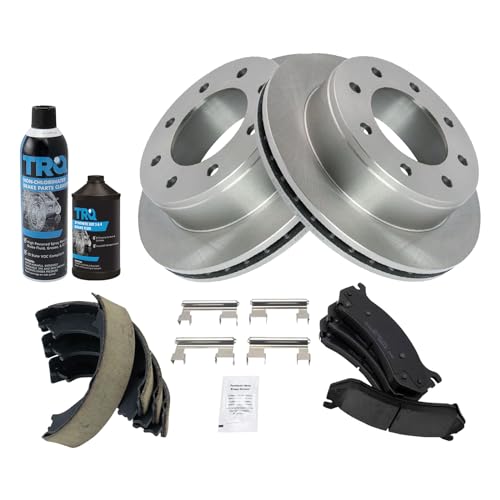 Image of TRQ Rear Brake Pad & Rotor Kit Compatible with 1999-2007 Chevrolet GMC 2003-2007 Hummer