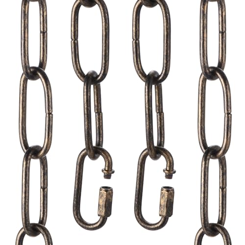 uxcell 1ft Lighting Hanging Chain with 2 Quick Link Lock Golden