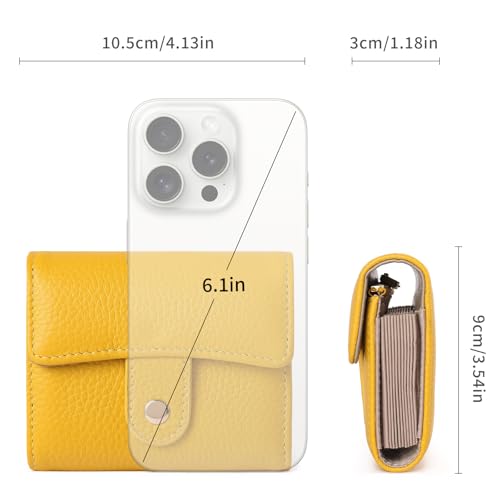 Image of GOIACII Women's Credit Card Holder RFID Blocking Genuine Leather Yellow