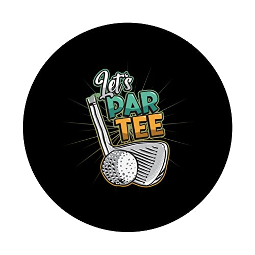 Lets Par Tee Golfer Funny Golf Club PopSockets Swappable PopGrip, Black - Image 3
