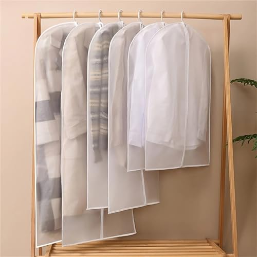 Hanging Garment Bag Transparent Three-Dimensional Clothes Dust Bag, Clothes Dust Cover, Suit Coat Dust-Proof Hanging Clothes Bag, Home Storage & 5Pcs(M)2