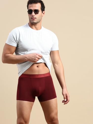 Image of KOFFY Men's Stretchable Cotton Lycra Long Trunk with C-Type Front Open | Wrinkle-Free | Ultra-Soft Elastic