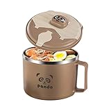 Noodle Soup Bowl - Portable Meal Prep Containers - Ready Noodle Bowl with Lid | for Kitchen, Breakfast, Dinner, Snack, Office, Travel, Camping