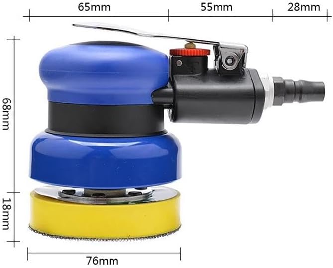 3 inch Air-Powered Random Orbital Sander Pneumatic Disc Sander Polisher 76mm