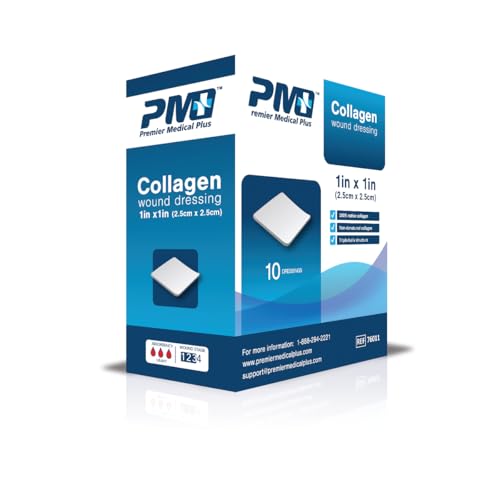 Premier Medical Collagen Wound Dressing 1 in x 1 in (10 Dressings)