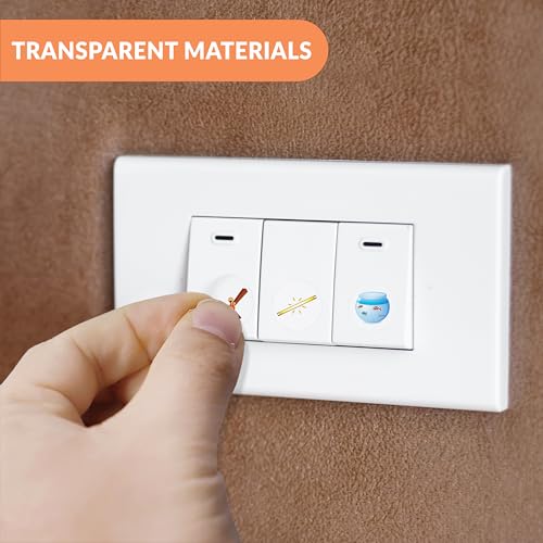 Image of Trueflair Stickers for Switch Board for Home Wall Switches, Contain All Common Switch Stickers (Transparent Colorful)