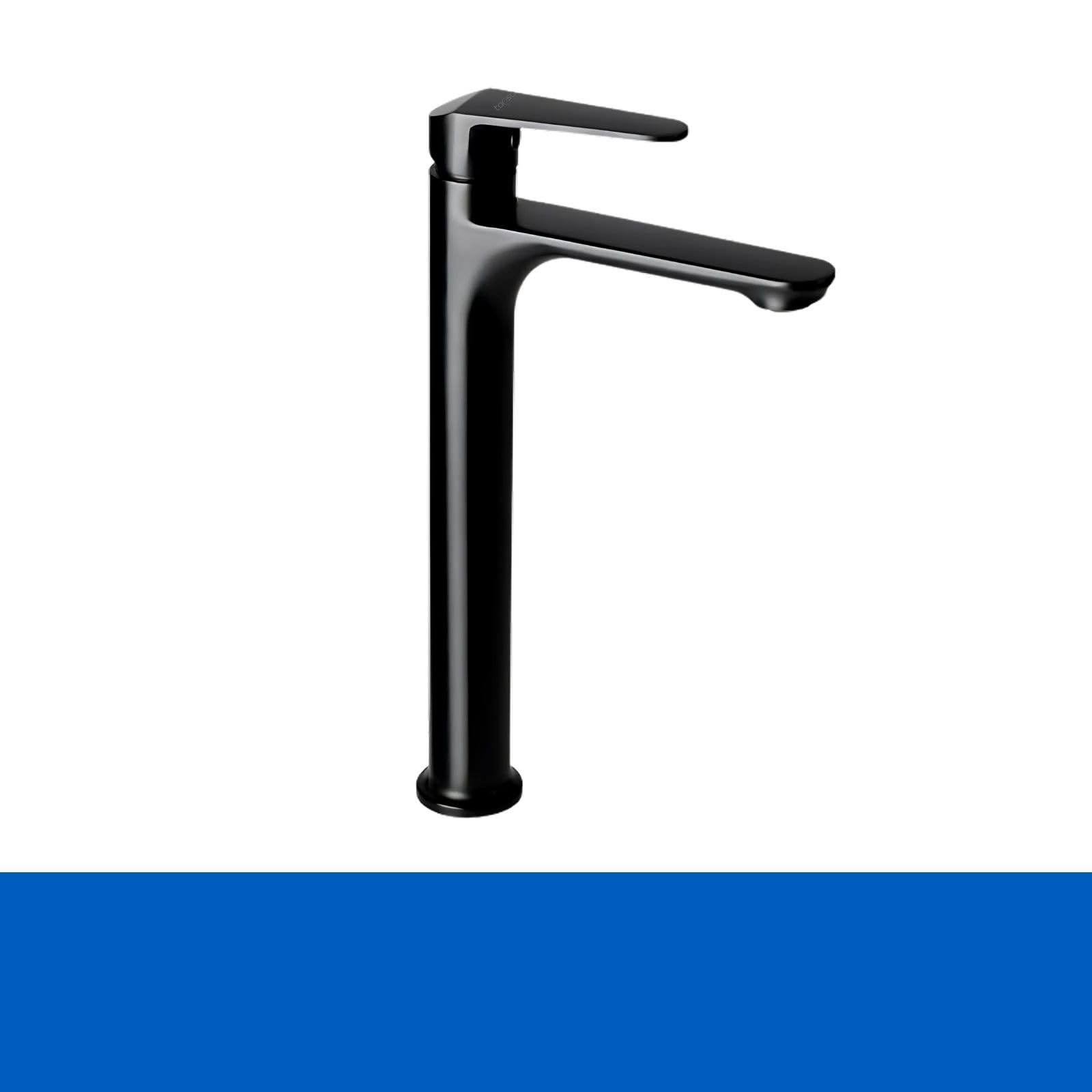 Tapsa PVD Coated SS-304 Tall Pillar Cock Tap with Long Spout & 12 Inches Tall Body Tall Boy Extended Pillar Tap Pillar Tap Faucet (Deck Mount Installation Type) (Black)-image-2