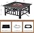 VECELO Propane Gas Fire Table, 30 Inch Outdoor Fire Pit, 50,000 BTU Square Firepit with Lid and Lava Rock, Adjustable Flame Steel Fire Table for Outdoor, Patio, Backyard, Party, Black