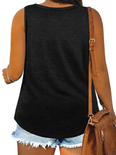 Image of Plus Size Tank Tops for Women Summer Sleeveless Tops Loose Fit Tunic Tanks