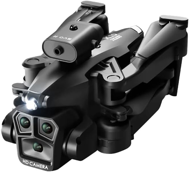 OBABO K10 Max Drone 4K High-Definition Three Camera Optical Flow Positioning Professional Aerial Photography Foldable Quadcopter (Black)