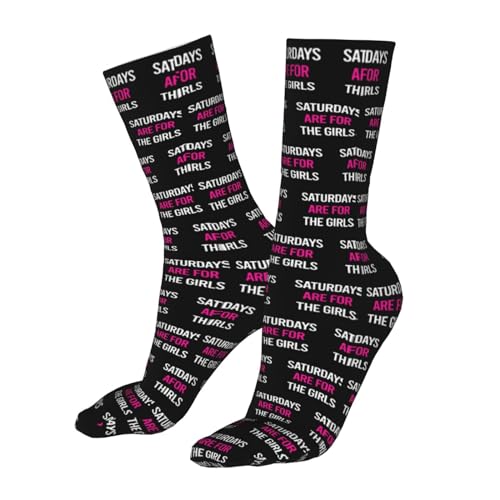 Saturdays are for the girls Casual Long Socks for Men's and Women's Winter Warm 16in4