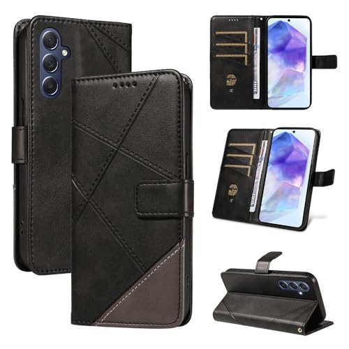 Étui Galaxy A31 cuir noir pour protéger l'écran et ranger ses cartes