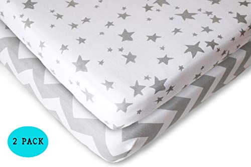 Pack N Play Fitted Sheet Set - 2 Pack - 100% Soft Jersey