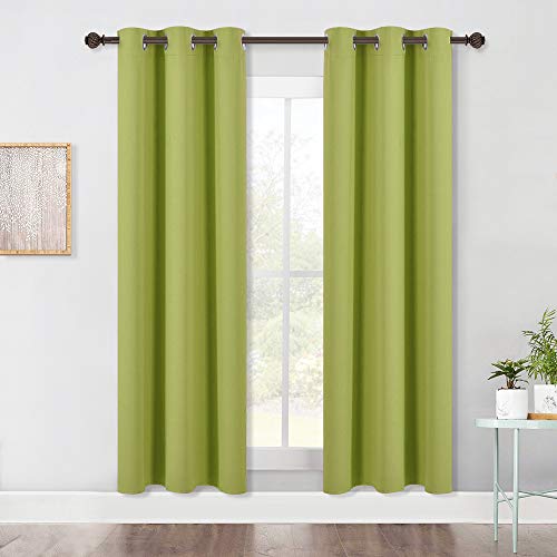 NICETOWN Window Drapery Panels Blackout Curtains, Window Treatment Thermal Insulated Solid Grommet Blackout Drapes for Bedroom (Set of 2 Panels, 42 by