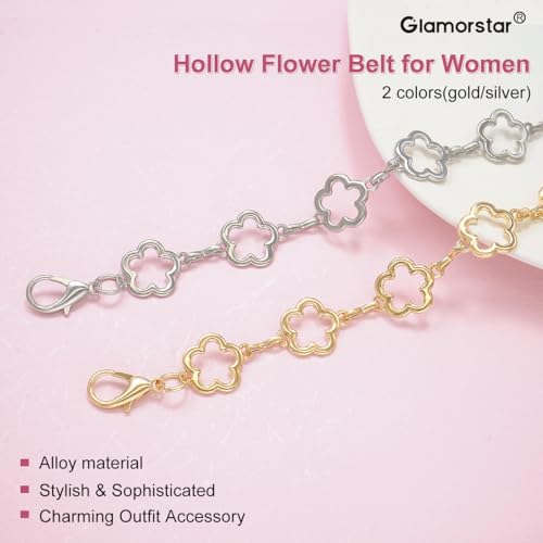 Glamorstar Hollow Flower Belt for Women Waist Chain Belts for Dresses4