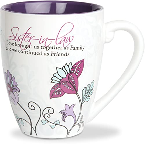 Pavilion Gift Company Mark My Words Sister In Law Floral Butterfly Coffee Tea Mug, Large, Purple,591...