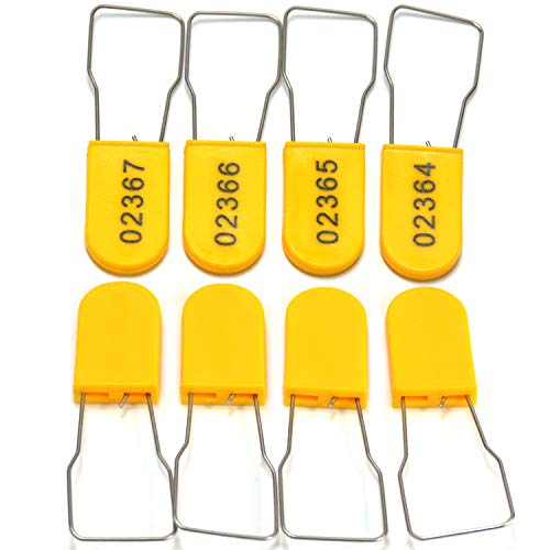 Plastic Wire Padlocks Numbered Security Seal Plastic Padlock Electric Meter Seals Disposable Anti-Tamper Locks (Yellow, 100 PCS) by SZ·yuli - Image 6