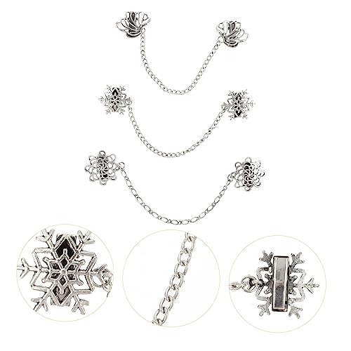 Broches de cadena para camisa retro elegantes accesorios cuello traje 5