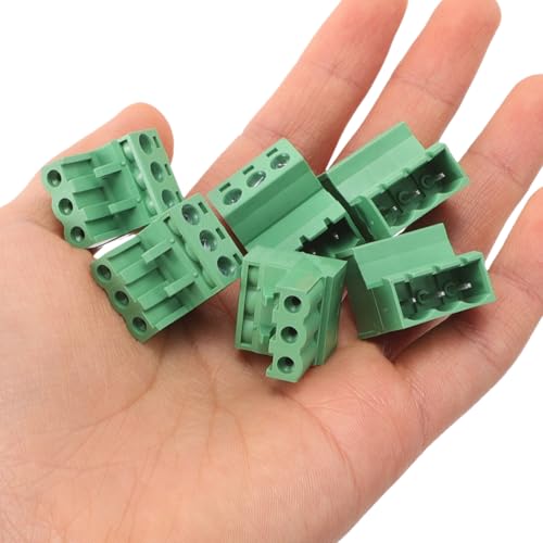 Borniers à vis double rangée verts pour câblage électrique et panneau de distribution x20