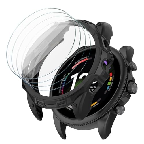 Msvueioe 1+4 Pack Fossil Gen 6 44MM Case & Screen Protector