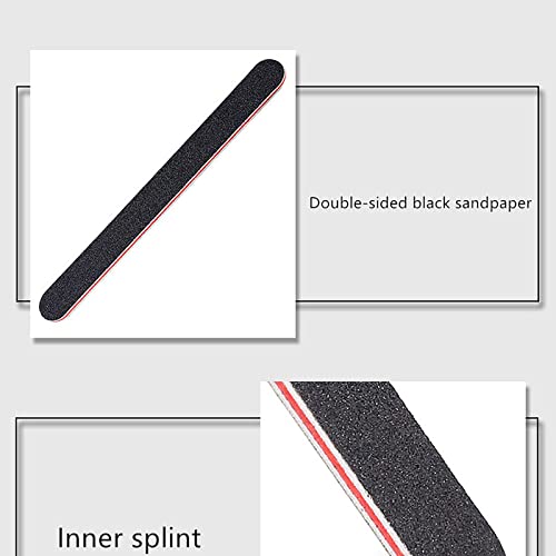 Foto von 6 Stück 100/180 Schwarz Nagelfeilen, Nagelfeile,Profi Nagelfeilen Wiederverwendbar Nagelfeilen Doppelseitige Nagelfeile, Robust und verschleißfest und Waschbar