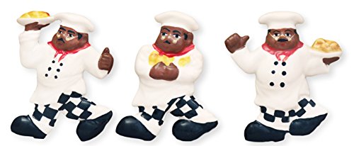 Refrigerator MAGNET 3pc Assorted Magnets BLACK WAITER CHEF/AUNT JEMIMA by ACK