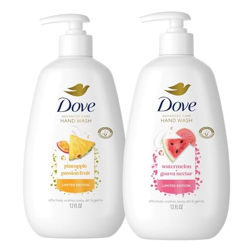 Dove Advanced Care Hand Wash, Pineapple + Passion Fruit and Watermelon + Guava Nectar, Limited Edition, 12 fl oz, 2 Pack - image 1