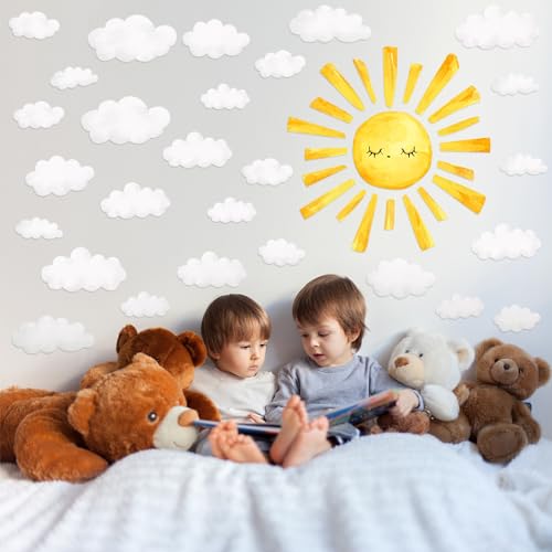 Vinilos decorativos sol y nubes estilo boho en acuarela miniatura 5