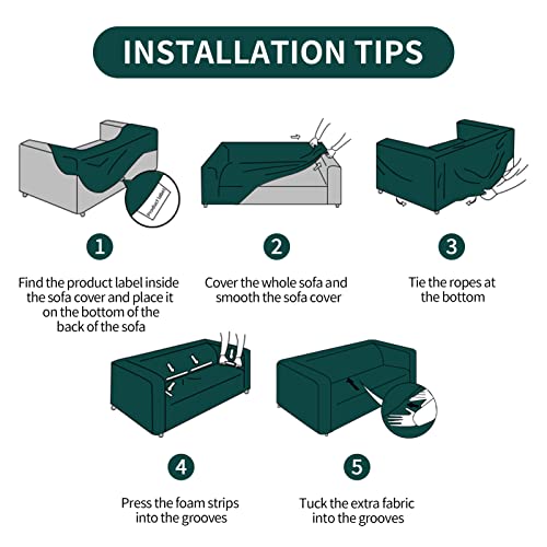 Joydream Stretch Sofa Slipcovers 1 Piece Loveseat Cover Sofa Covers For 2 Cushion Couch Printed Couch Covers 2 Seater Sofa Cover With 1 Pillowcase (Medium, Geometric) #TOP6