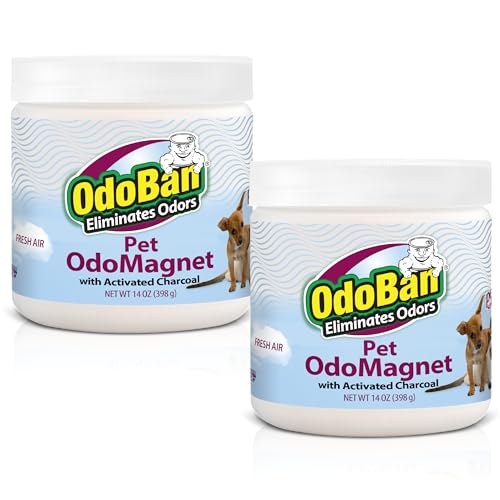 OdoBan OdoMagnet Pet Odor Eliminator with Activated Charcoal 14 Ounce 2-Pack Fresh Air Scent