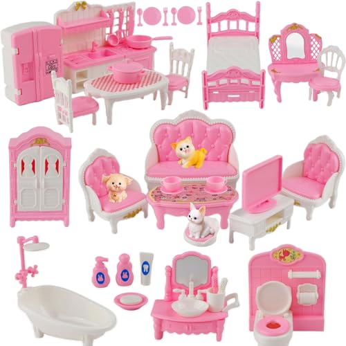 Muebles de casa de muñecas de 46 piezas escala 1:12 para crear mundos completos 1