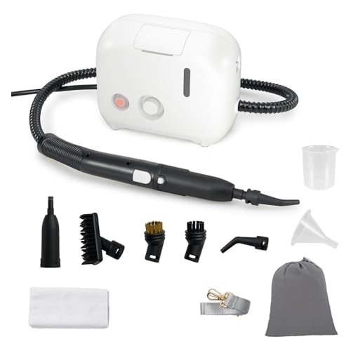 COSTWAY Nettoyeur Vapeur Portatif 1600W avec 11 Accessoires, Balai Vapeur Durée d'Utilisation Illimitée Réservoir d'Eau 1L, Nettoyant Vapeur Chauffage en 10...