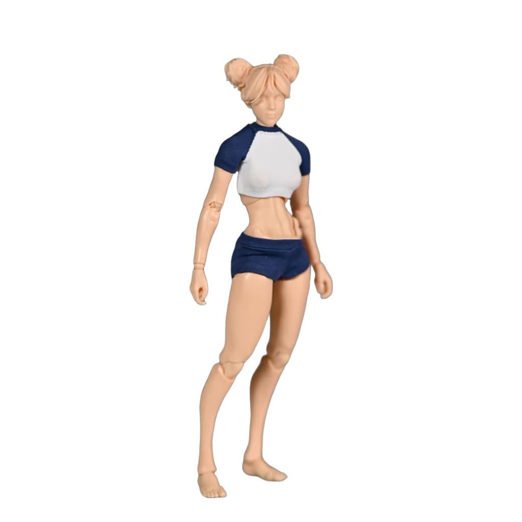 Vêtements de Sport 1/12 Blanc Bleu pour Action Figure Phicen 6 Pouces