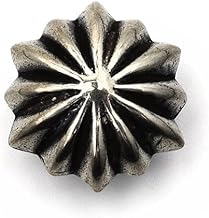 [silver KYASYA] Apollo Beads Silver Concho Decorative Button Screw Type Diameter 0.6 inch (15 mm) Wallet Smartphone Case Leather T-shirt Handmade Custom Parts Indian Jewelry