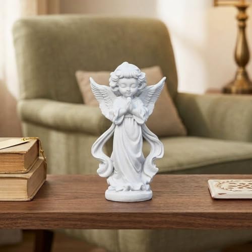 Image of Saugat Traders White Praying Angel Statue for Home Decor Bedroom, Living Room Figurine Decorative Showpiece Sculpture Gifting Housewarming, Christmas, Birthday Gift