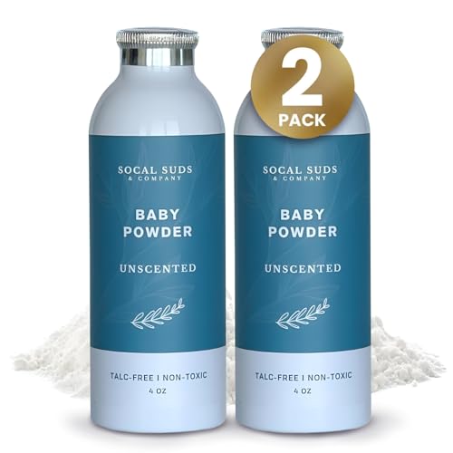 SoCal Suds &amp; Company Natural Body Powder Talc-Free, Unscented, 4oz, 2-Packs