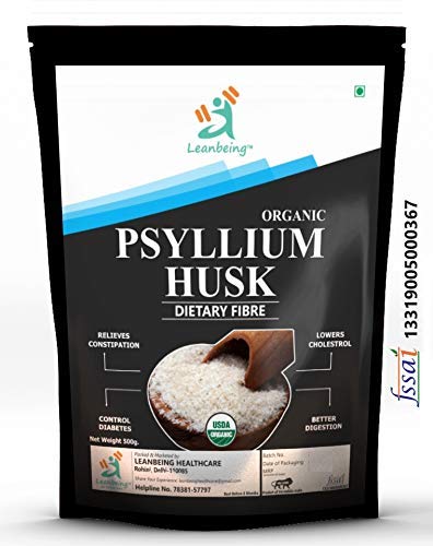 AsthaLeanbeing Psyllium Husk (Sat-Isabgol) - 500 Grams (250 * 2) | Certified Organic | Fiber Supplement - Perfect for Keto Bread and Gluten Free Baking.