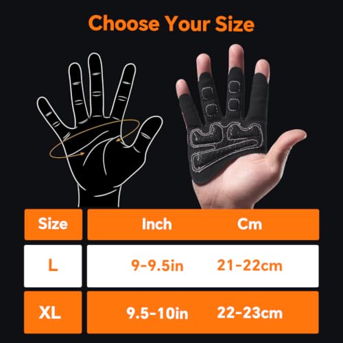 Image of PROBEROS Gym Gloves, Unisex Weight Lifting Gloves, 3 /4 Finger Workout Gloves with Finger Grip Gym, Full Palm Protection & Silicone Grip Gym for Weightlifting Exercise-XL