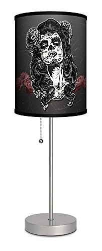 Lamp-In-A-Box Woman Sugar Skull Face Art Table Lamp, Gothic Home Decor Gifts For Her #TOP12